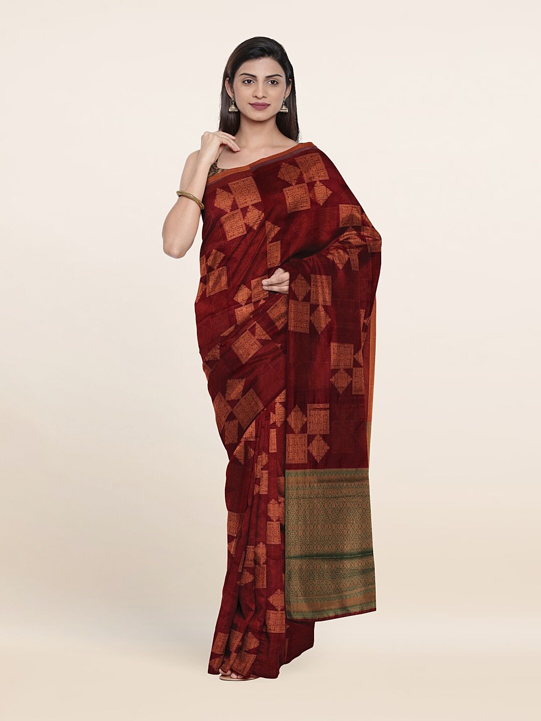 

Pothys Maroon & Green Saree