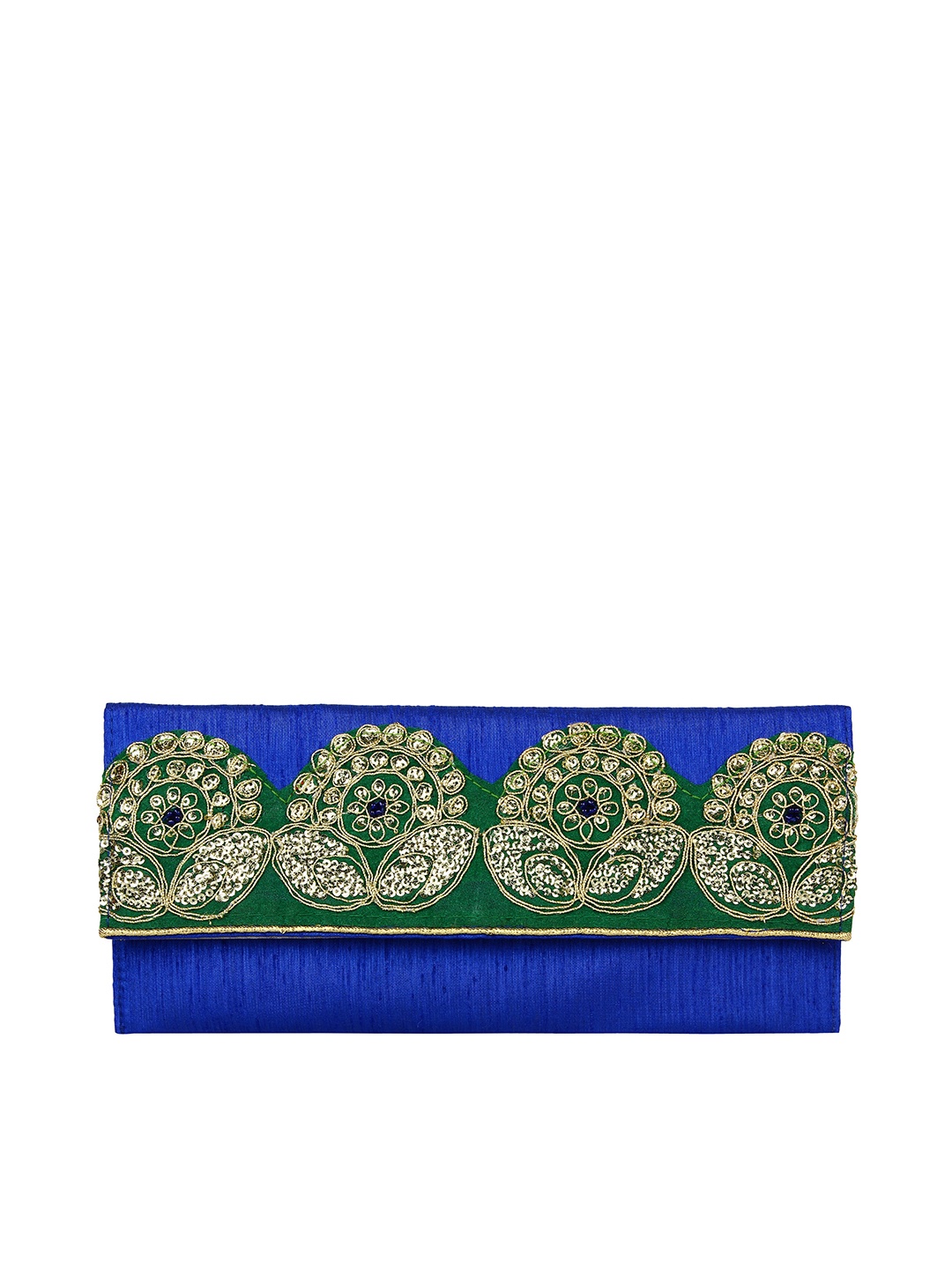 

Anekaant Blue Embroidered Clutch