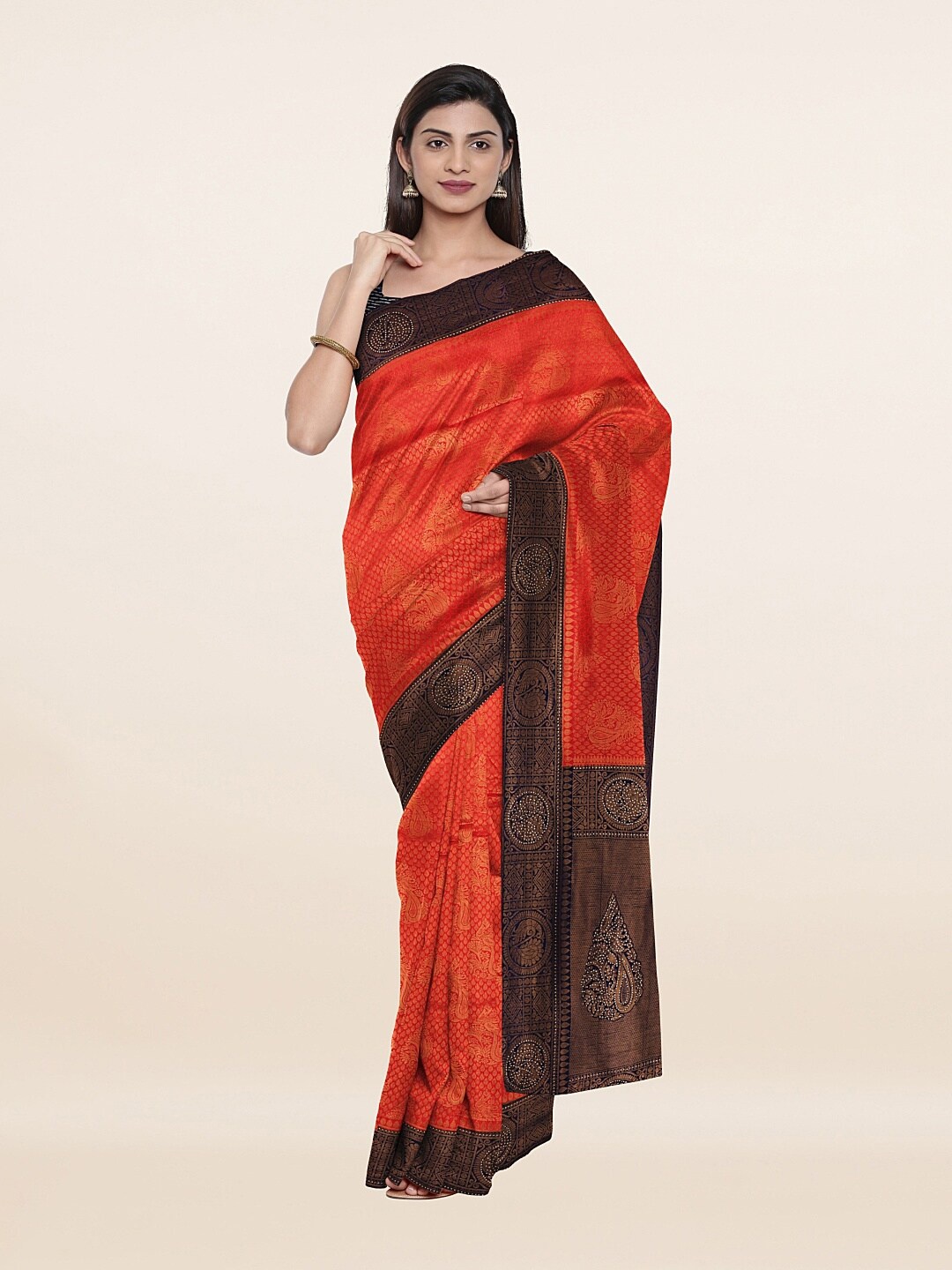 

Pothys Red & Black Woven Design Banarasi Art Silk Saree