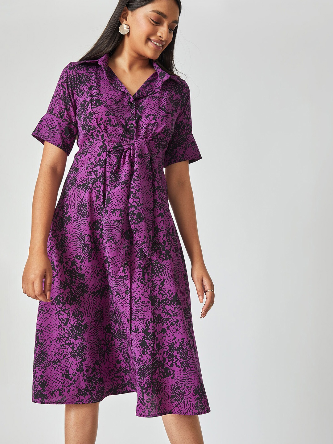 

The Label Life Purple Snake Print Dress