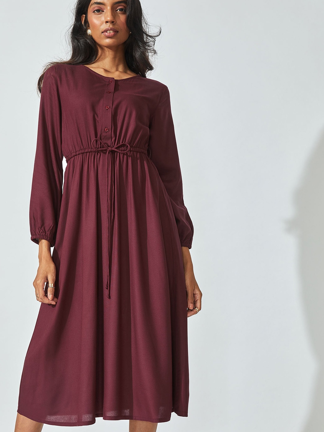 

The Label Life Burgundy Midi Dress