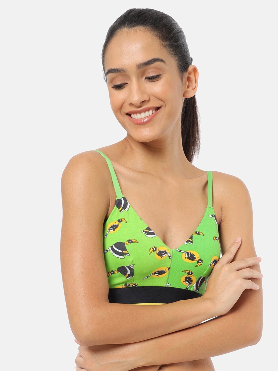 

bummer Green Micro Modal Printed Chill Bill Bralette