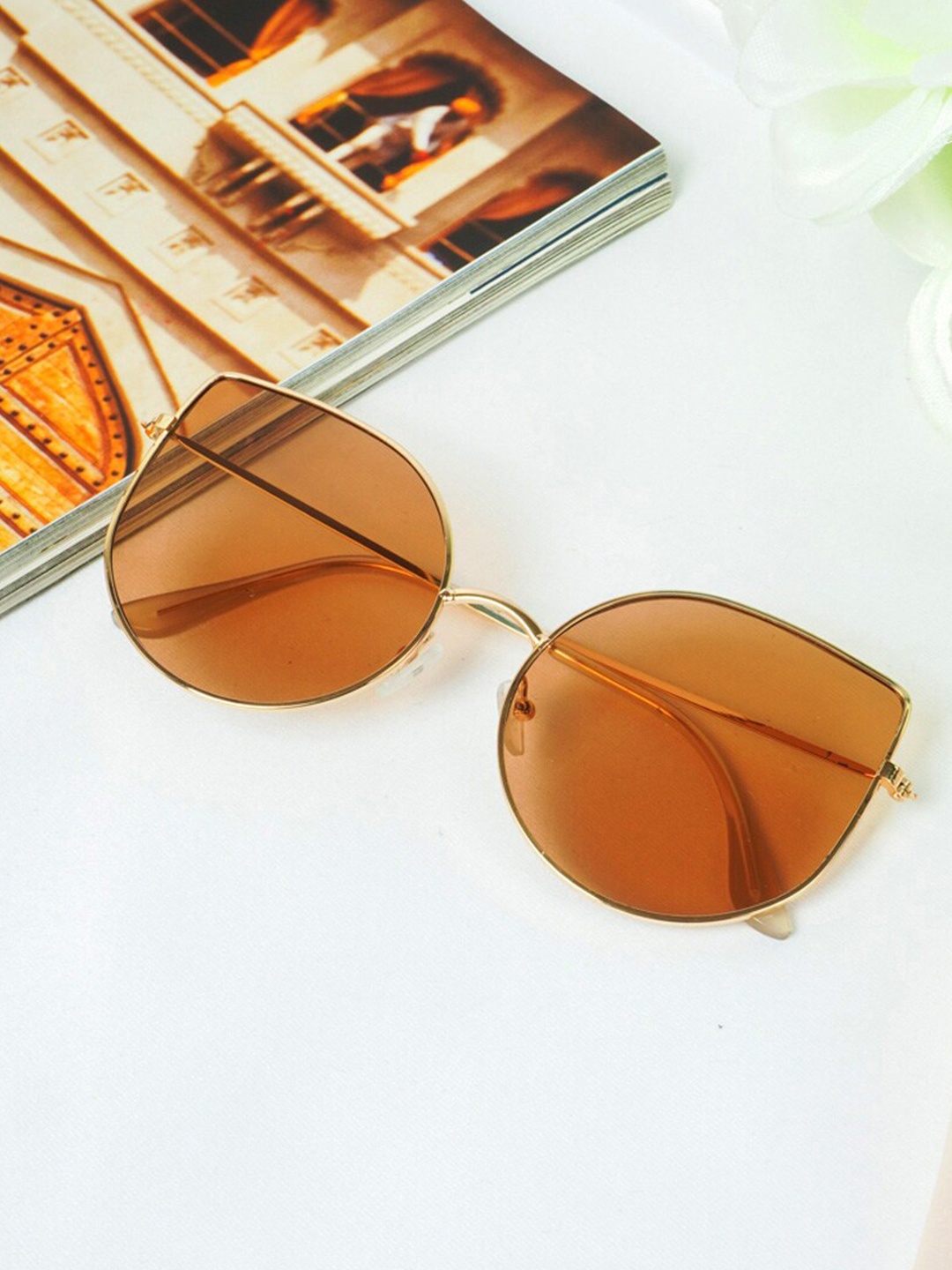 

Ferosh Unisex Brown Lens & Brown Cateye Sunglasses MARSU-1054-Brown
