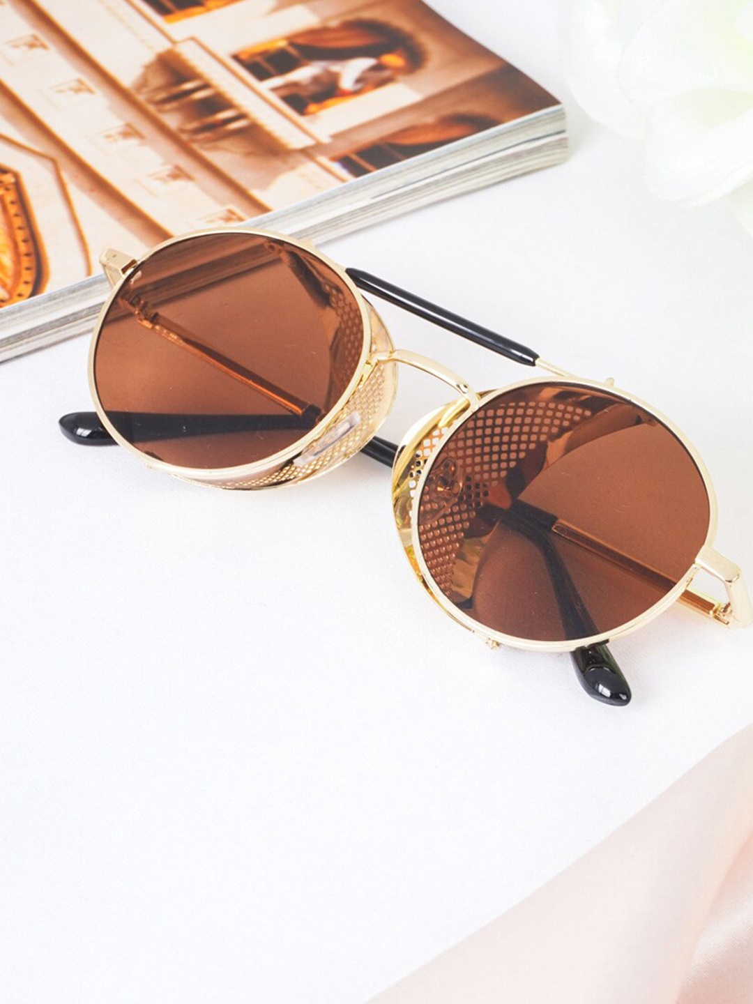 

Ferosh Unisex Brown Lens & Brown Round Sunglasses