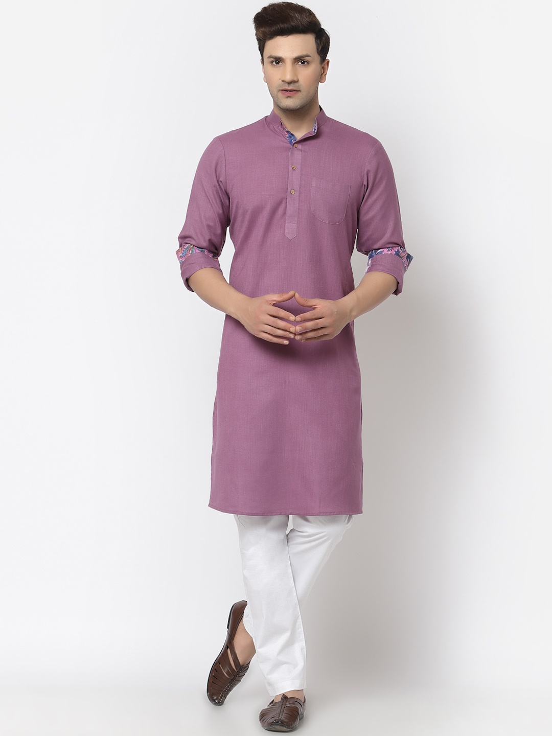 

Chitwan Mohan Men Purple Kurta with Pyjamas