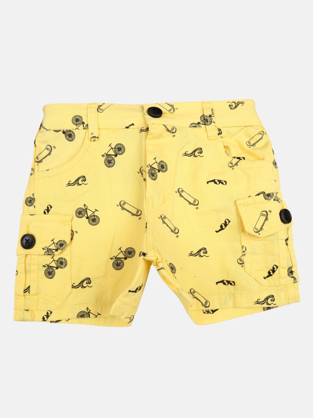 

V-Mart Boys Yellow Printed Shorts