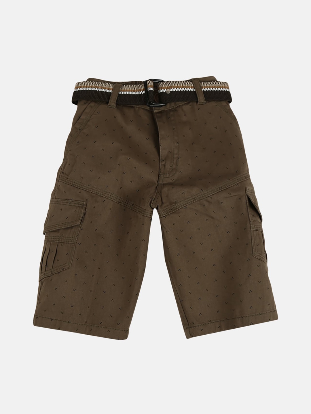 

V-Mart Boys Olive Green Floral Printed Shorts