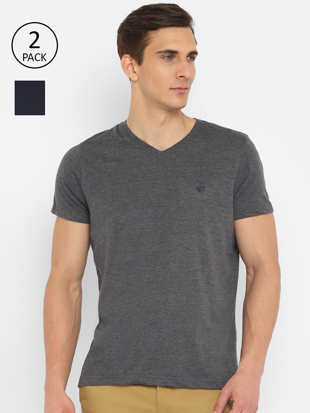 

Turtle Men Assorted 2 V-Neck Slim Fit T-shirt