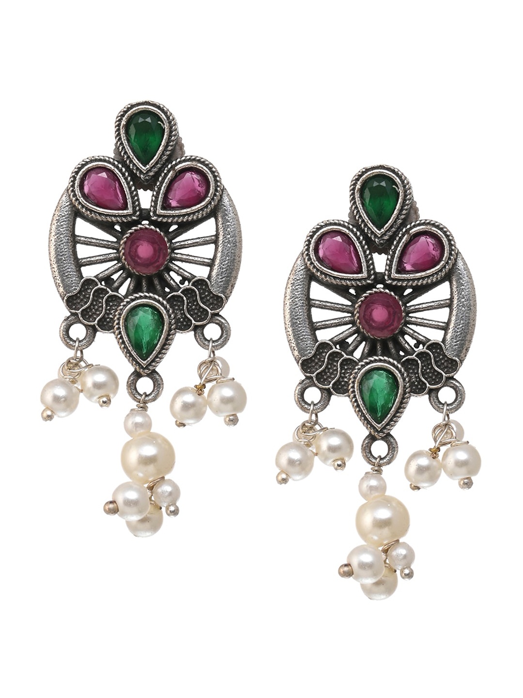 

INDYA Multicoloured Contemporary Drop Earrings, Multi