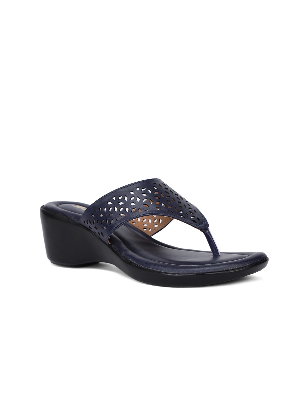 

Bata Blue Wedge Sandals with Laser Cuts