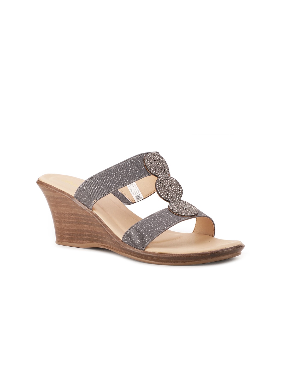 

Bata Grey PU Wedge Mules
