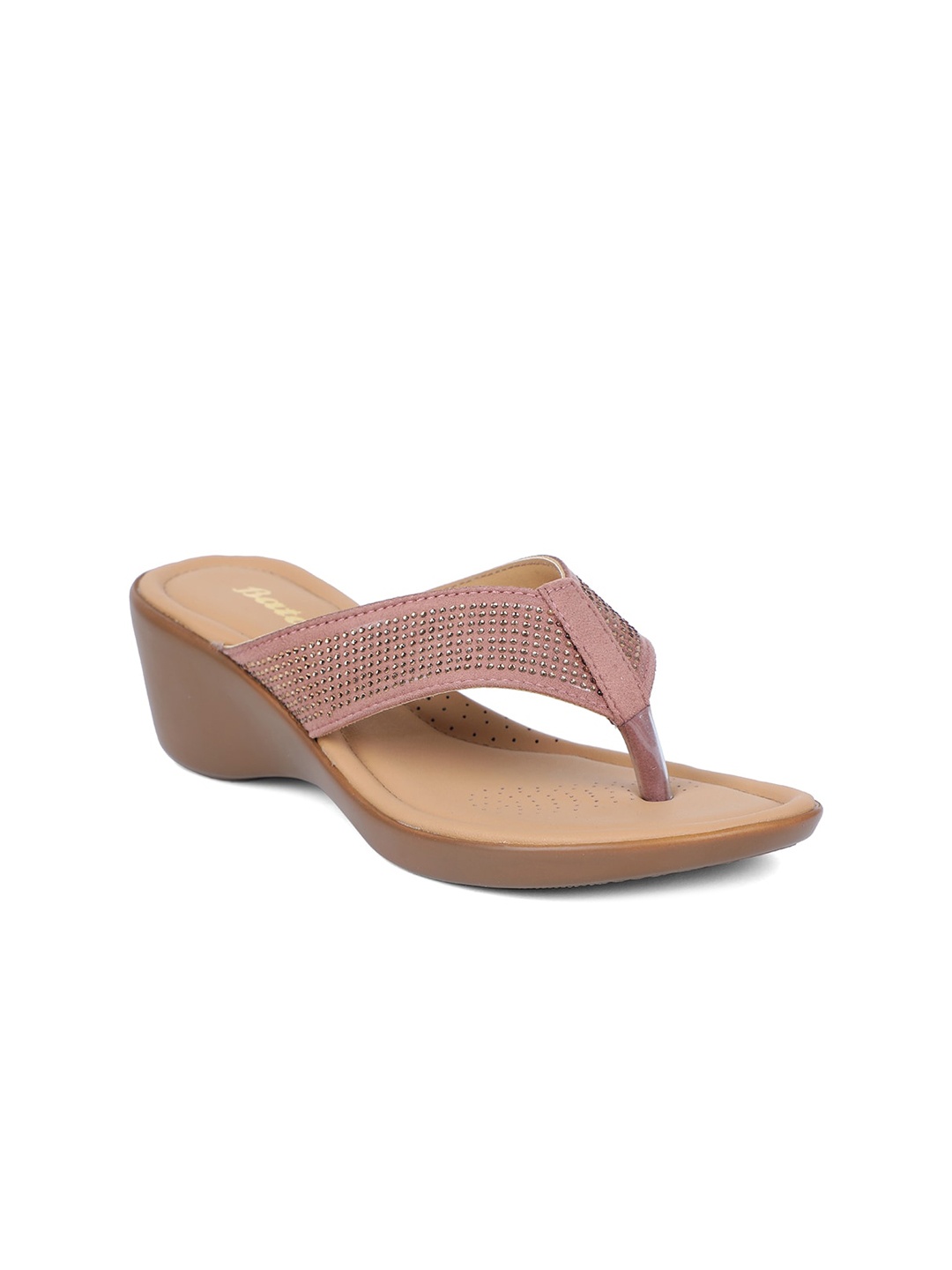 

Bata Pink Textured Wedge Sandals