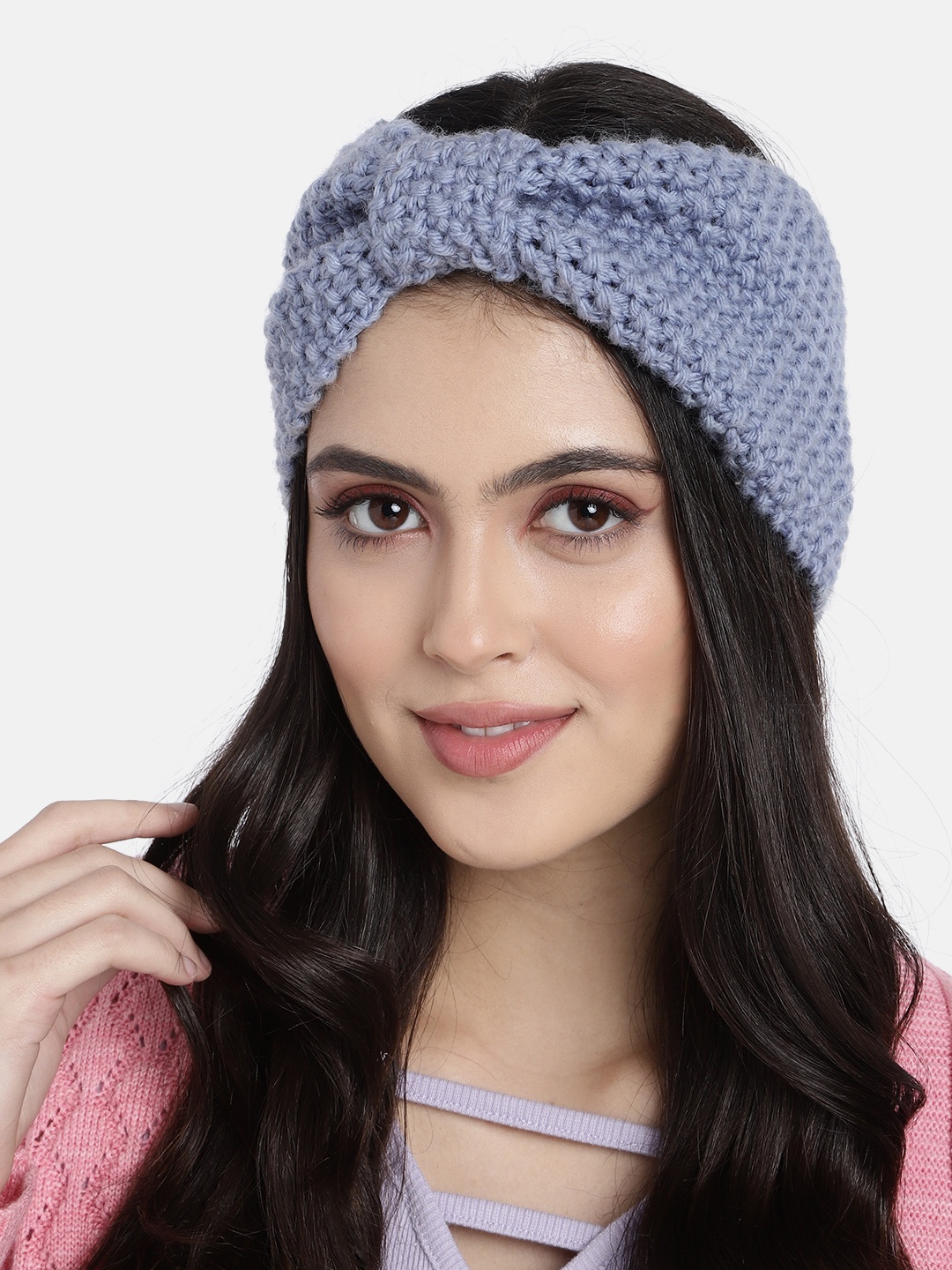 

Magic Needles Women Blue Handmade Bow Detail Bandana Headband