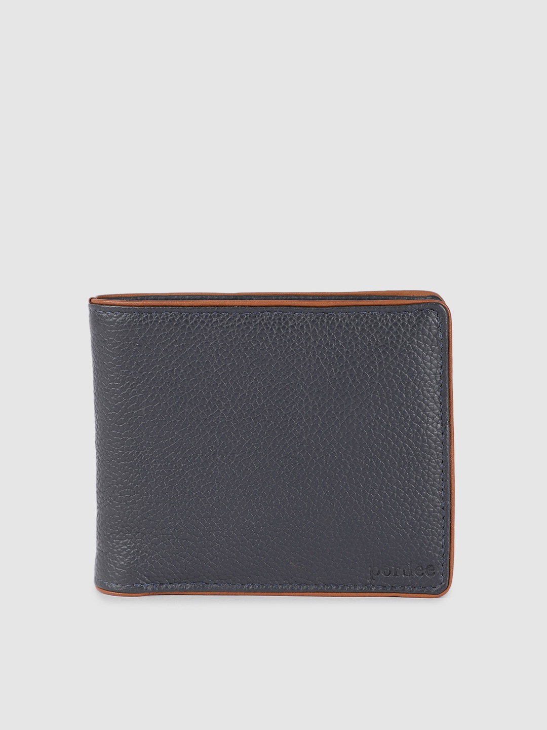 

PORTLEE Women Navy Blue Leather Two Fold Wallet