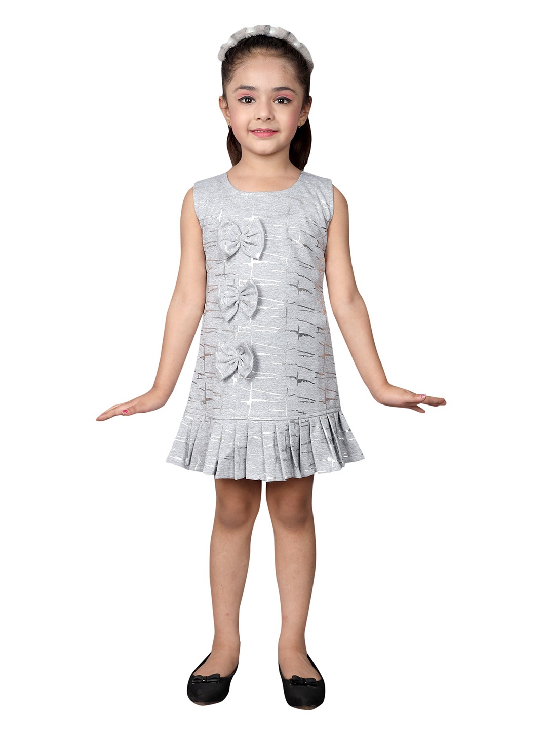 

SKY HEIGHTS Grey Scuba Drop-Waist Dress