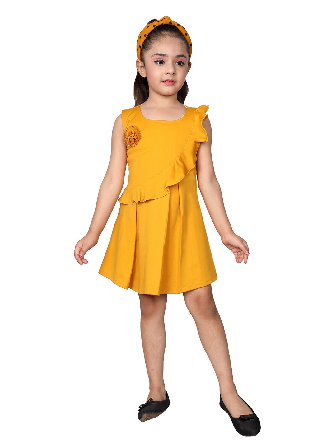 

SKY HEIGHTS Mustard Yellow Scuba Dress