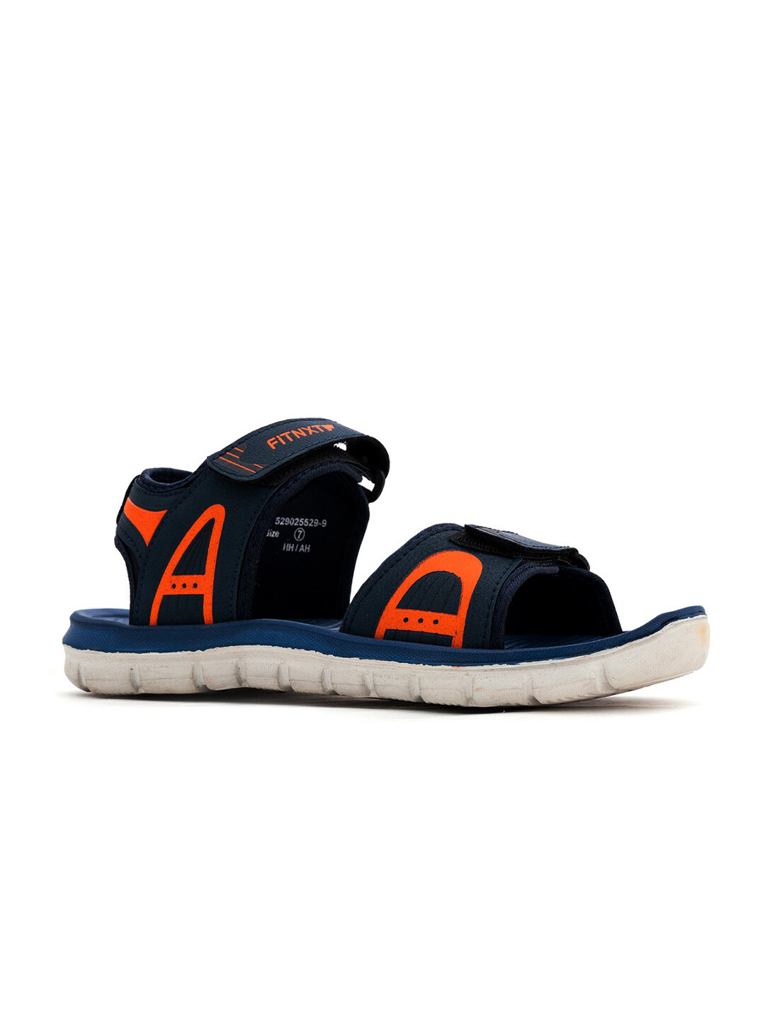 

Khadims Men Navy Blue & Orange Comfort Sandals