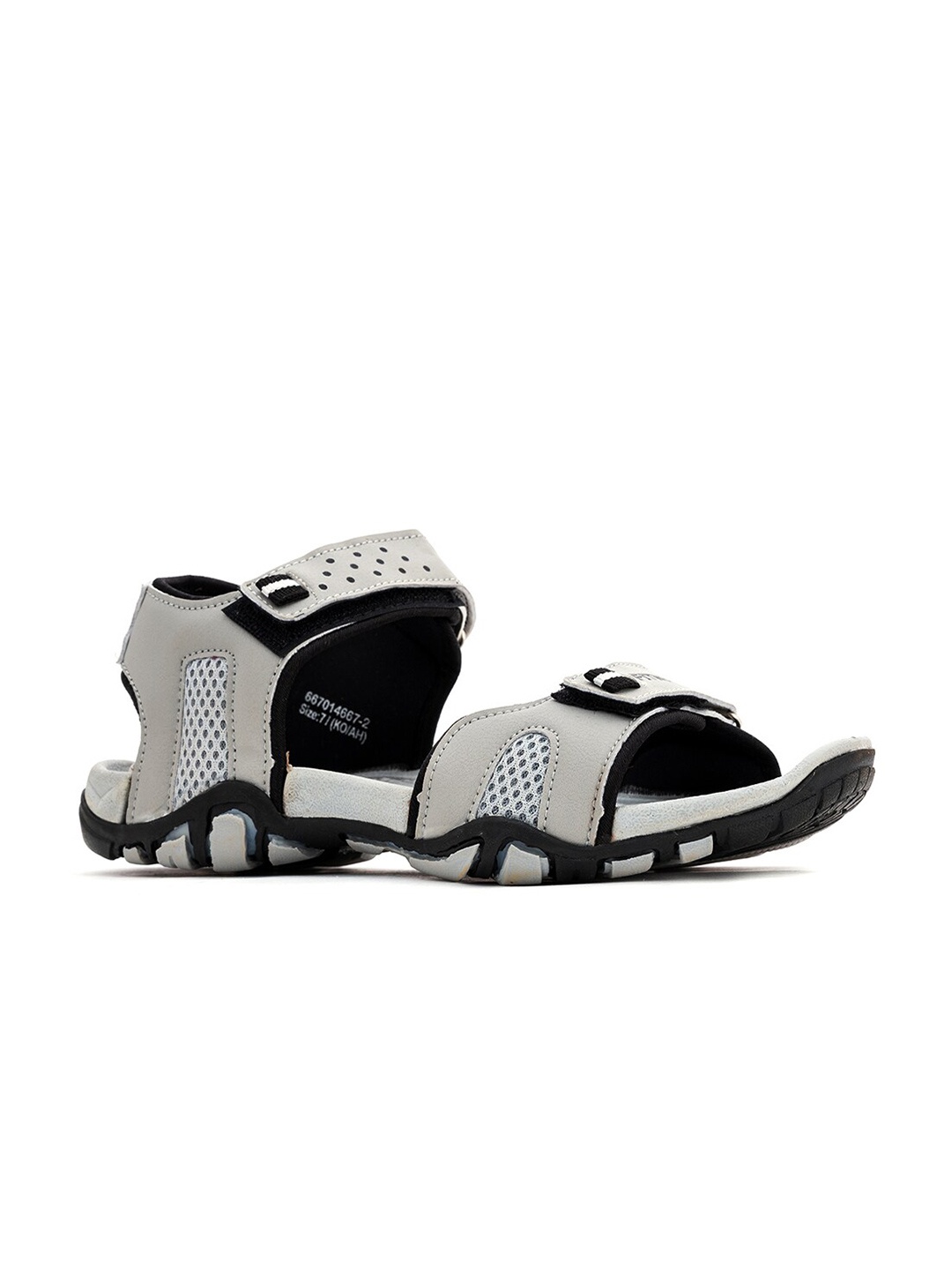

Khadims Men Grey & White Sports Sandals