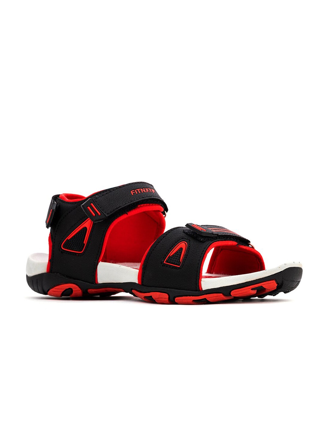 

Khadims Men Black & Orange Solid Comfort Sandals