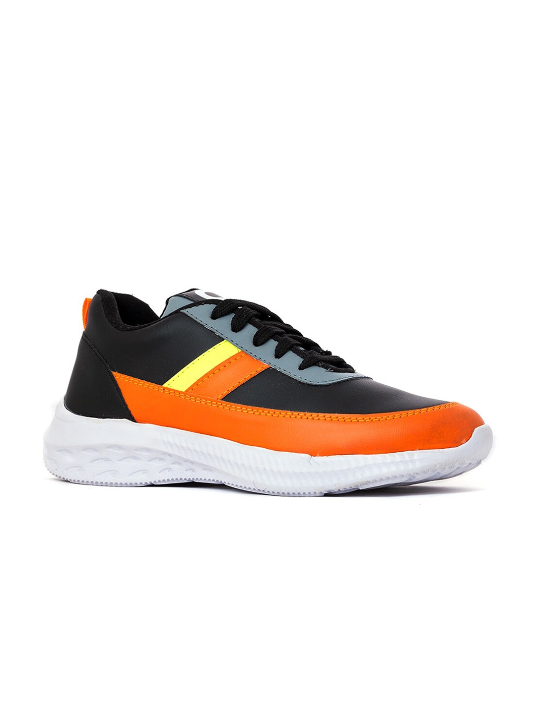 

Khadims Men Black & Orange Solid Running Non-Marking Shoes