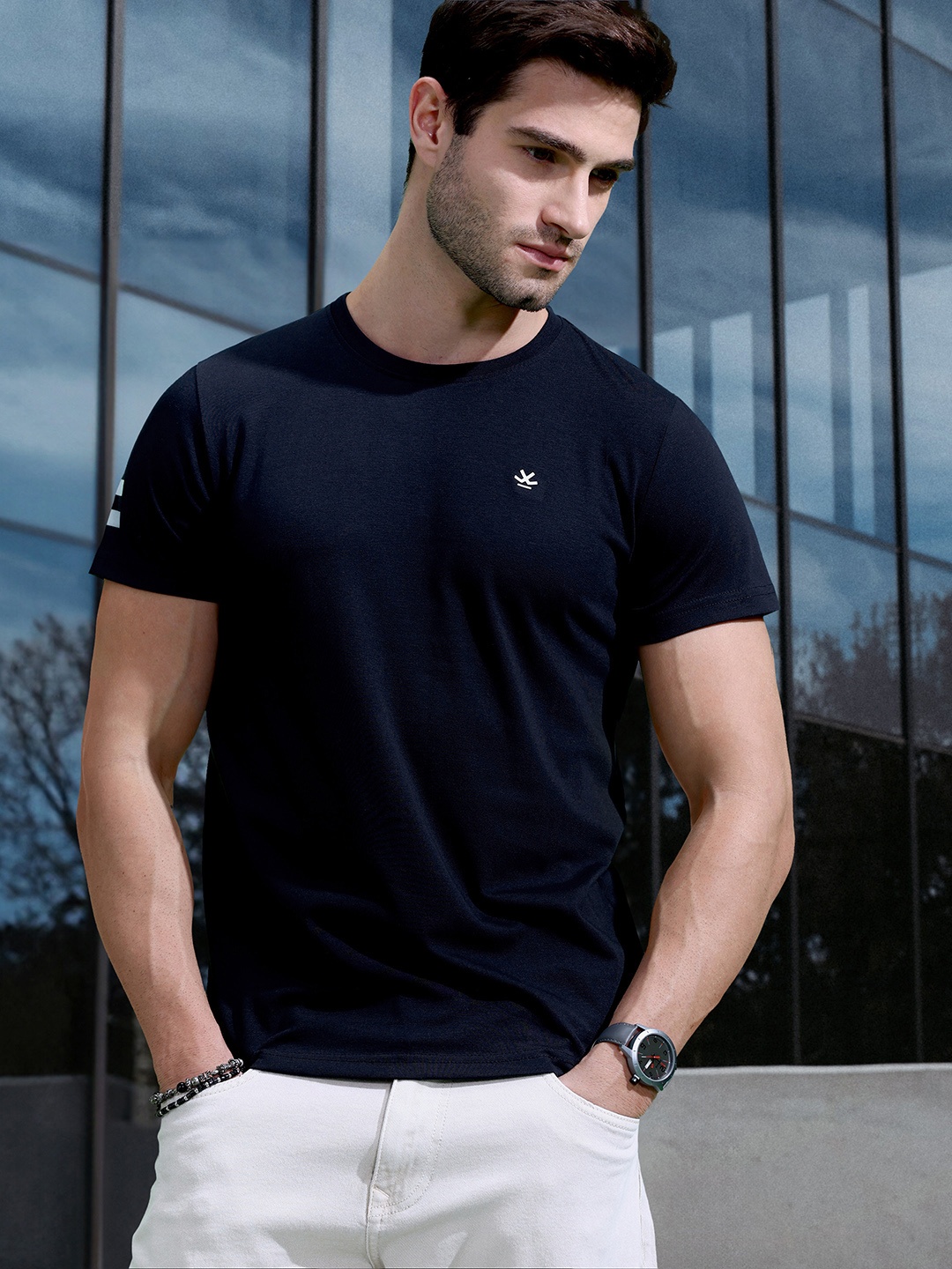 

WROGN Round Neck T-shirt, Black