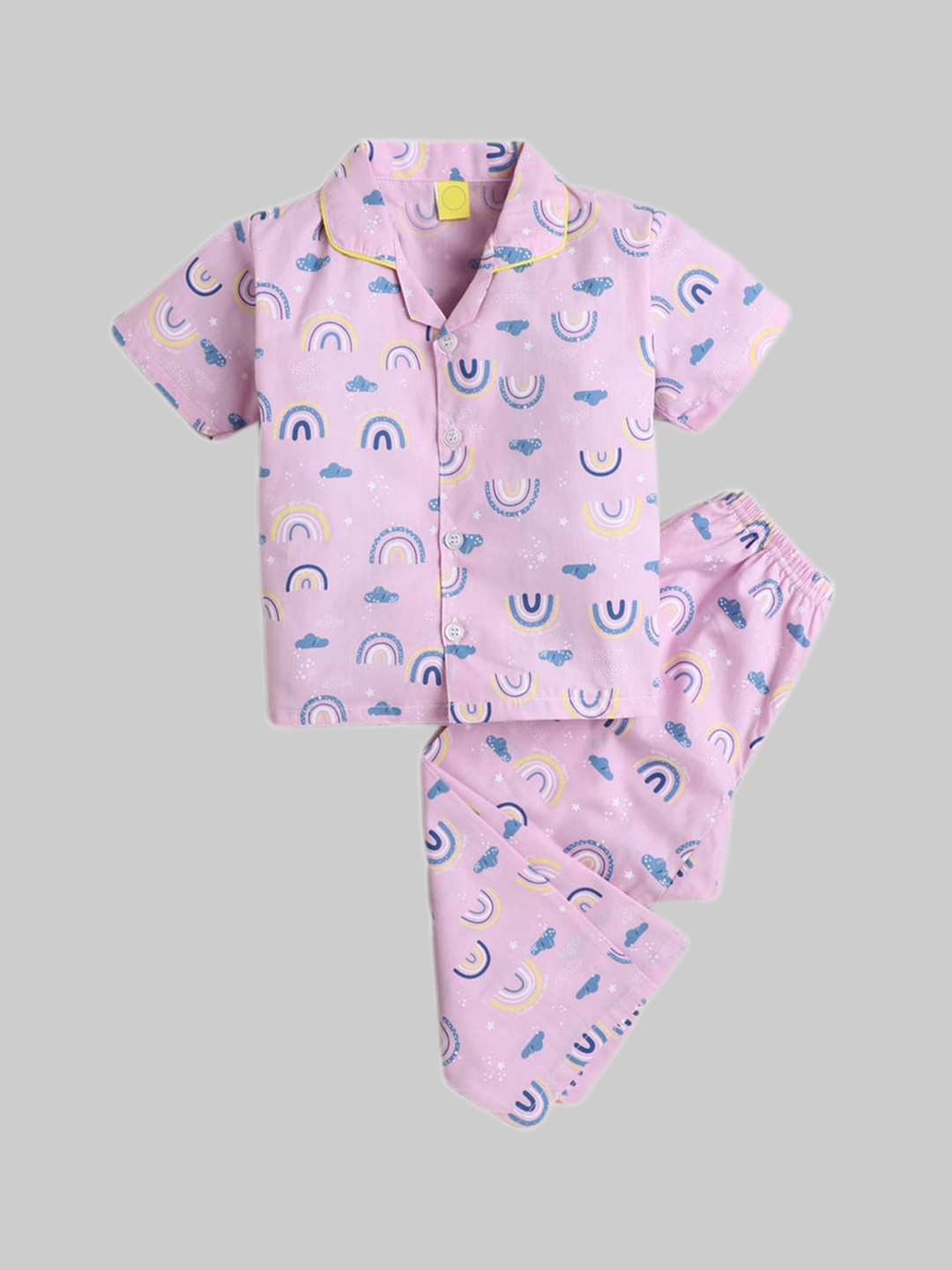 

The Magic Wand Kids Pink & Blue Printed Cotton Night Suit