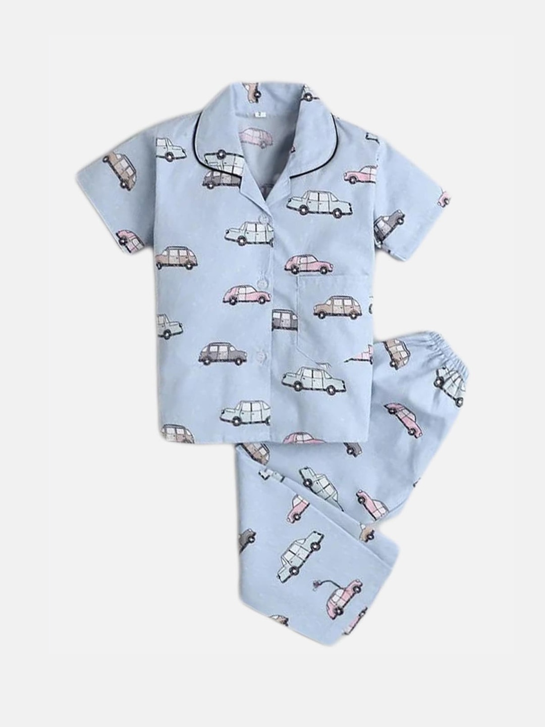 

The Magic Wand Kids Blue Printed Night suit