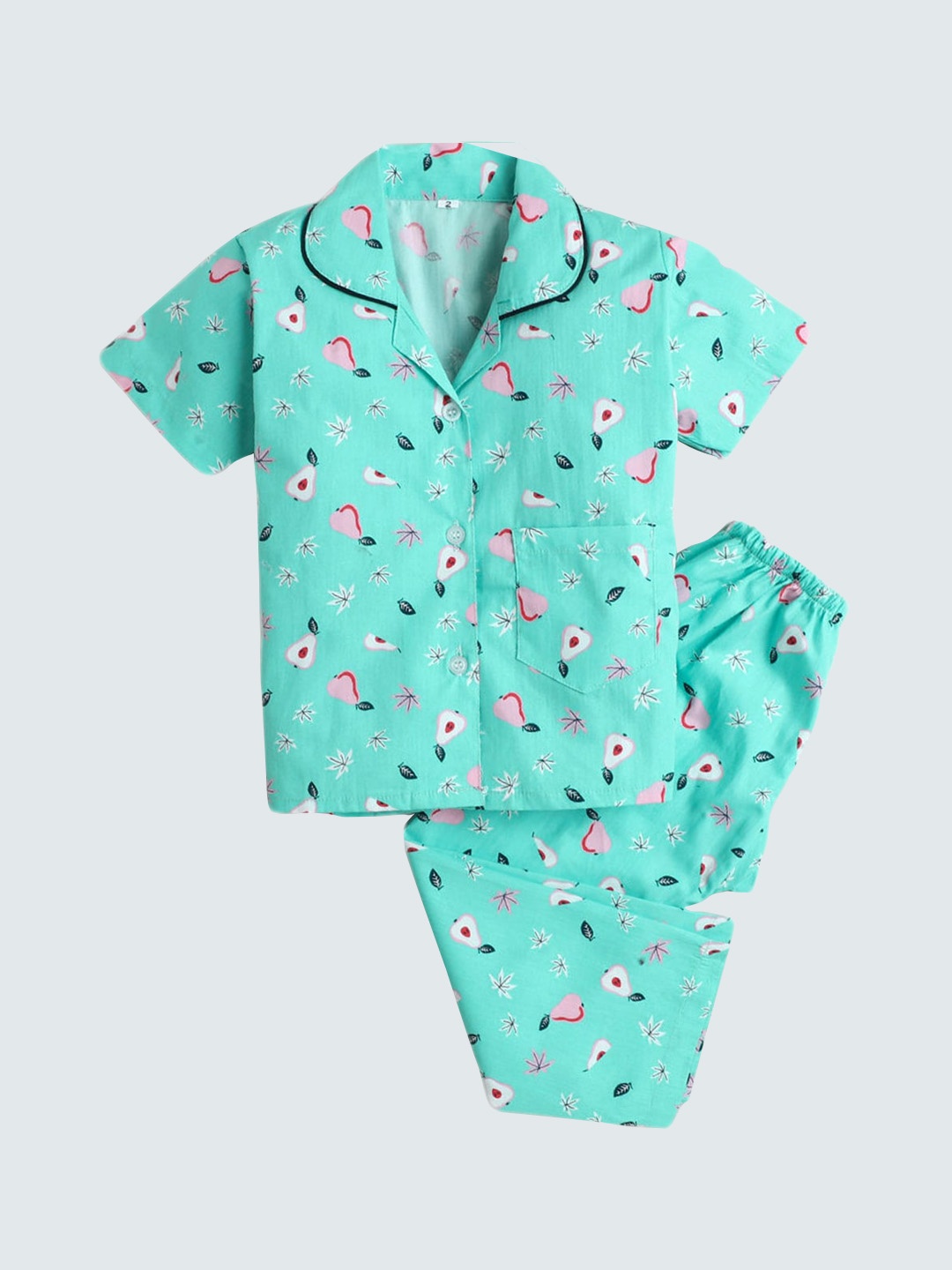 

The Magic Wand Kids Blue & Pink Printed Cotton Night Suit