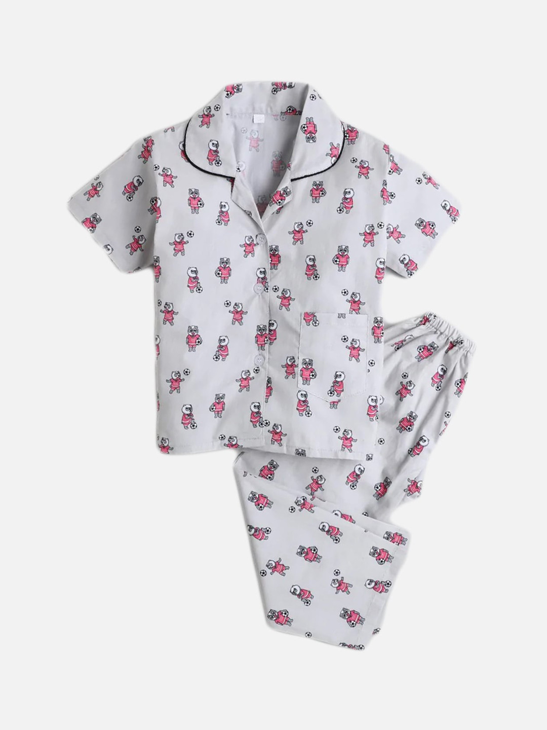 

The Magic Wand Kids Beige Printed Night suit