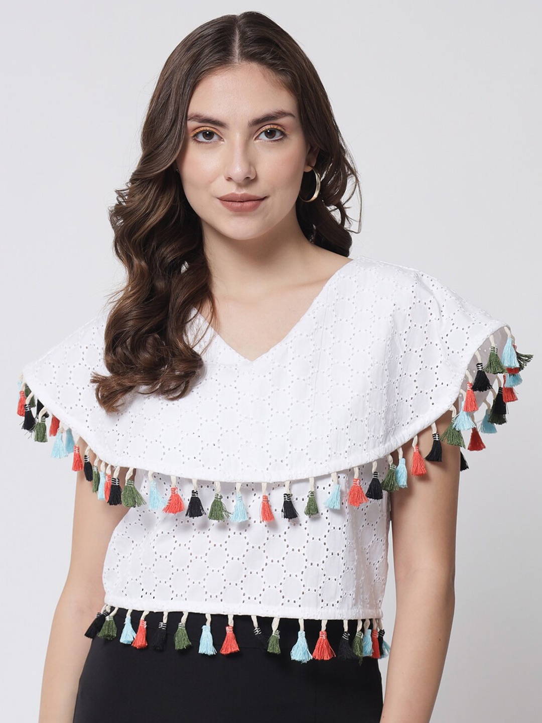 

Samshek White Striped Top