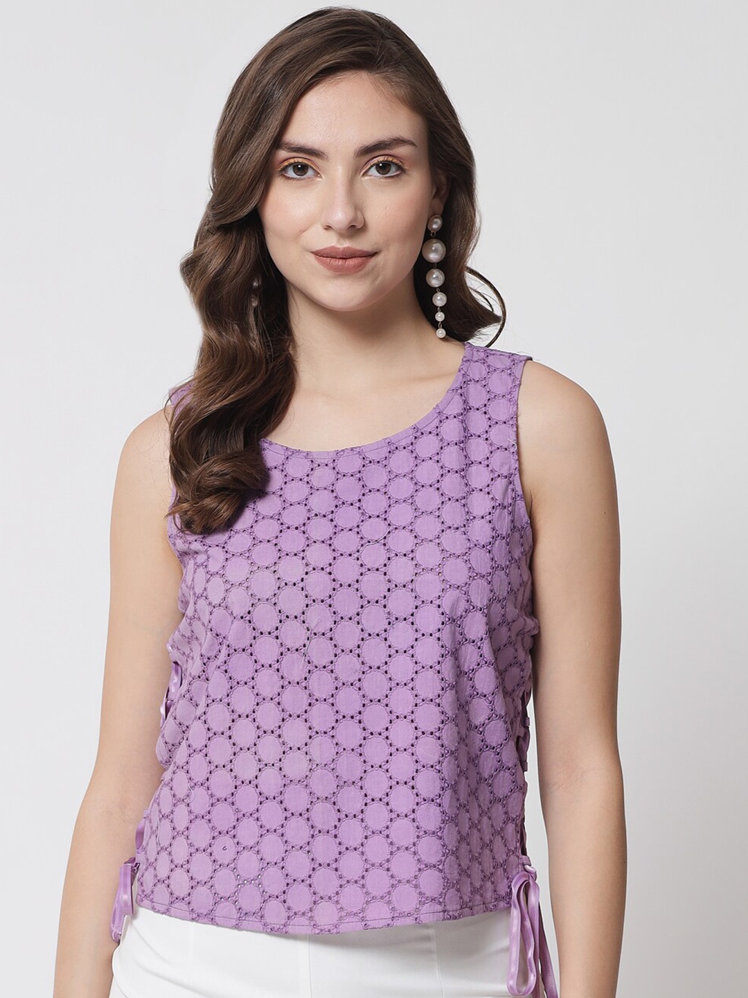 

Samshek Purple Geometric Print Top