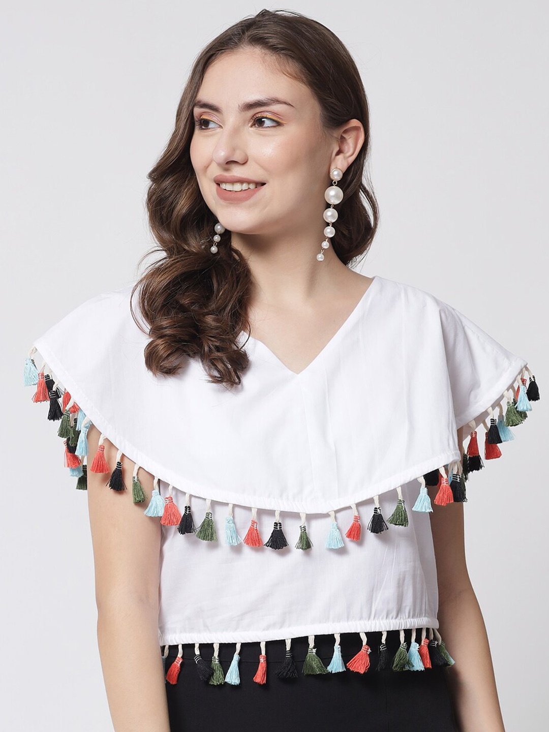 

Samshek White Extended Sleeves Top