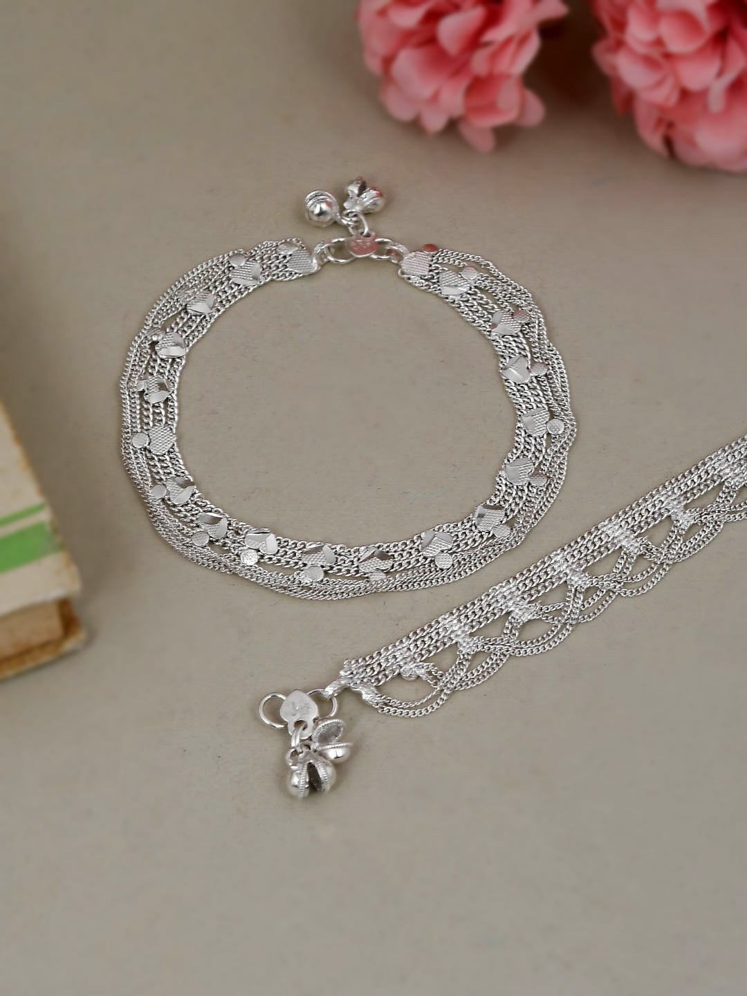

Silvermerc Designs Women Silver Tasseled Anklet