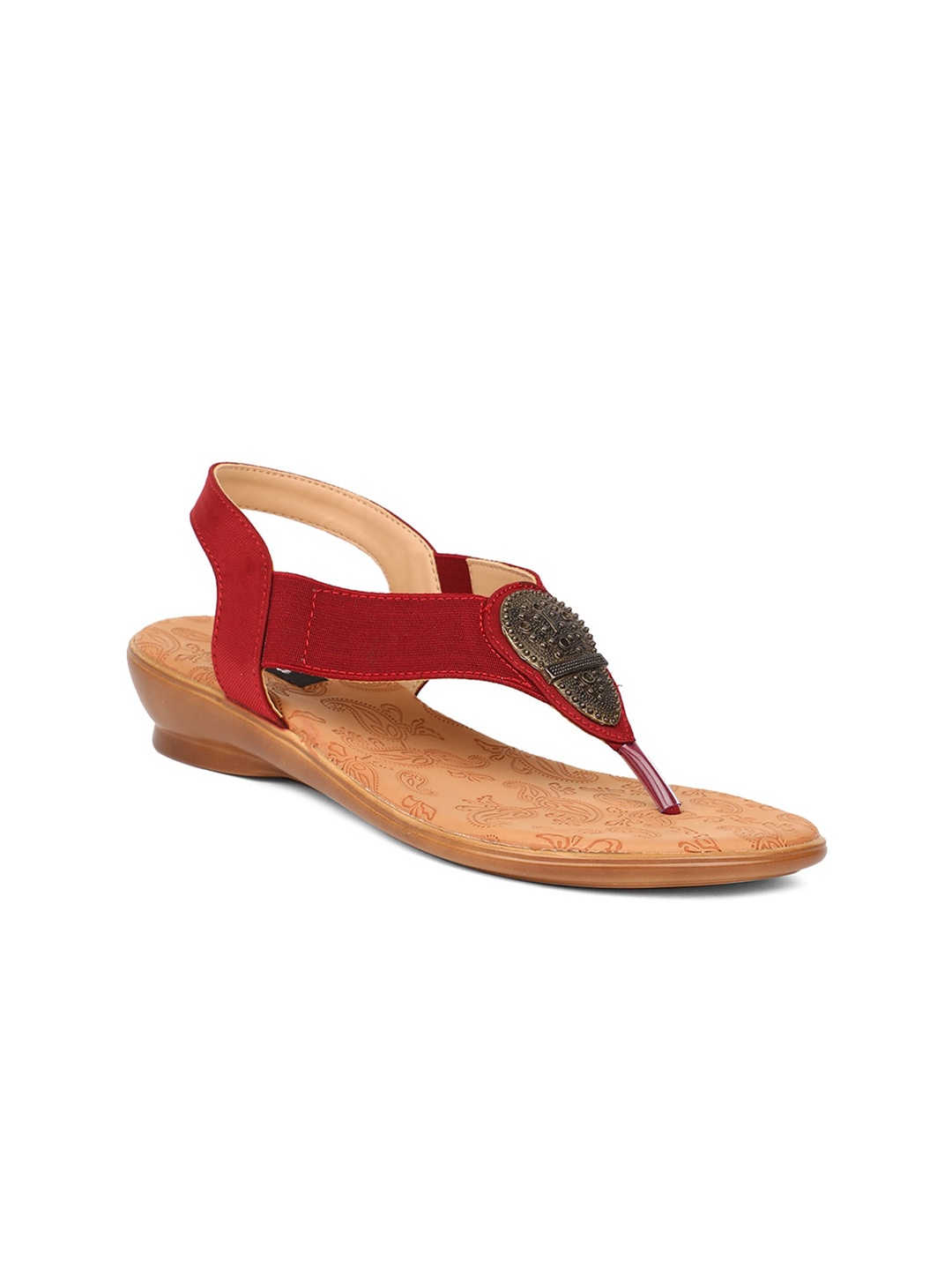 

Bata Women Maroon Open Toe Flats