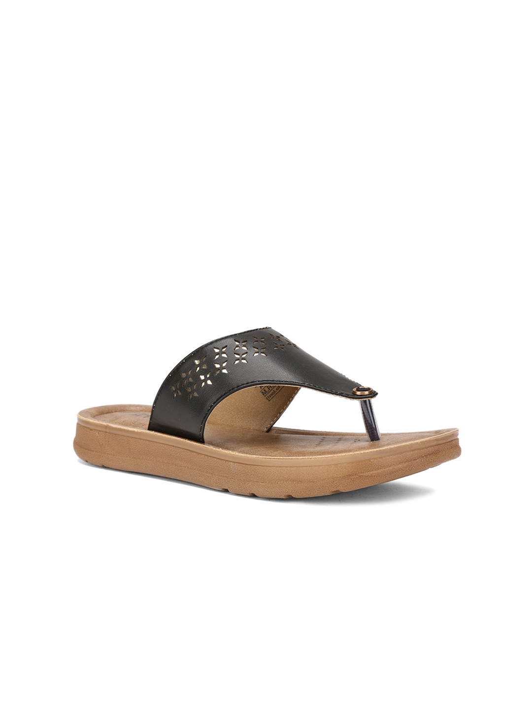 

Bata Women Black Open Toe Flats with Laser Cuts