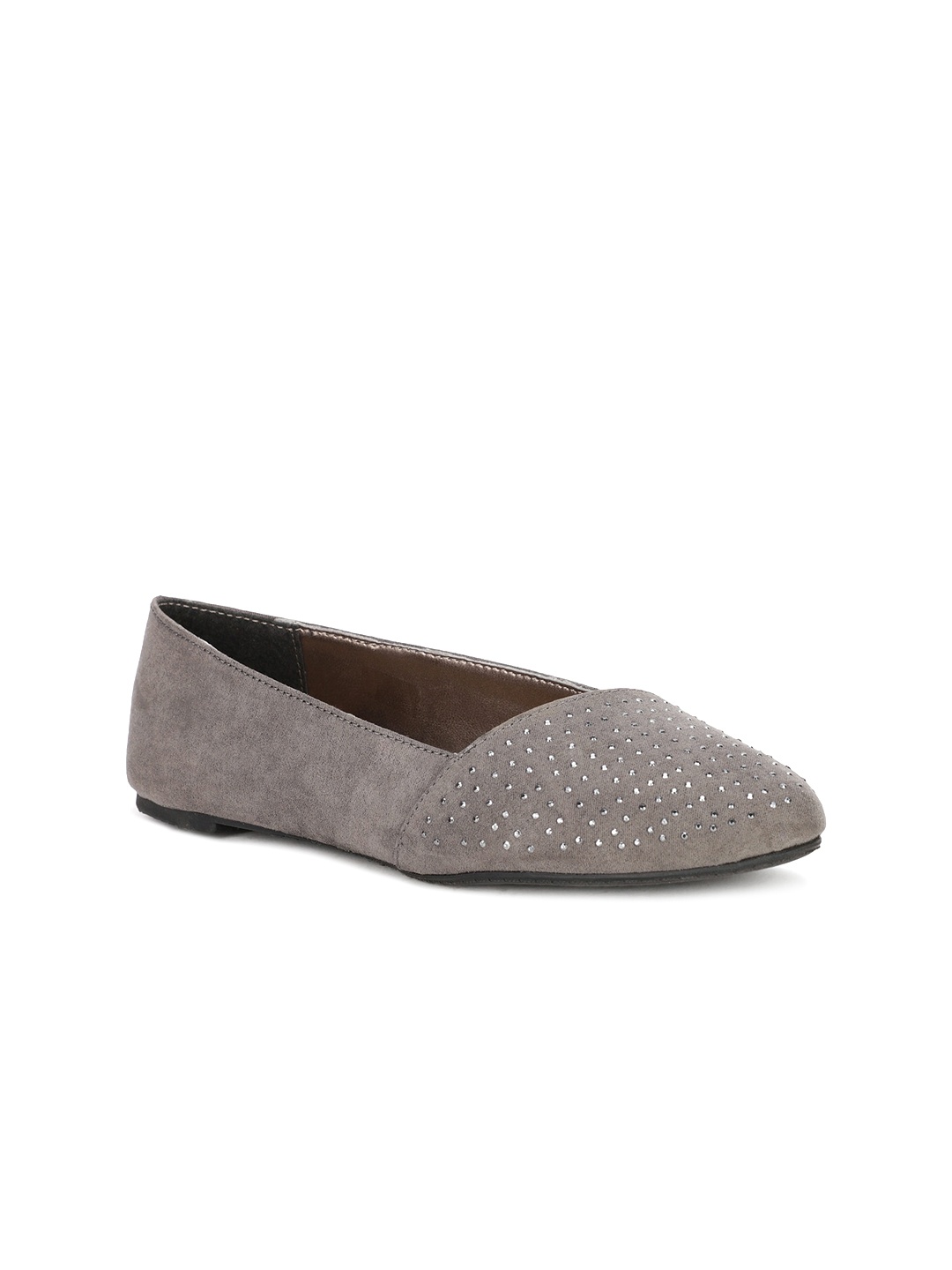 

Bata Women Grey Textured Ballerinas Flats