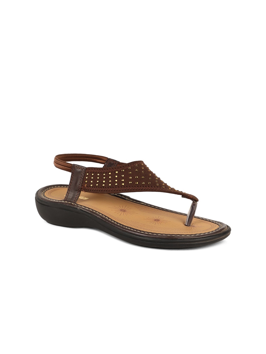 

Bata Women Brown Open Toe Flats with Laser Cuts