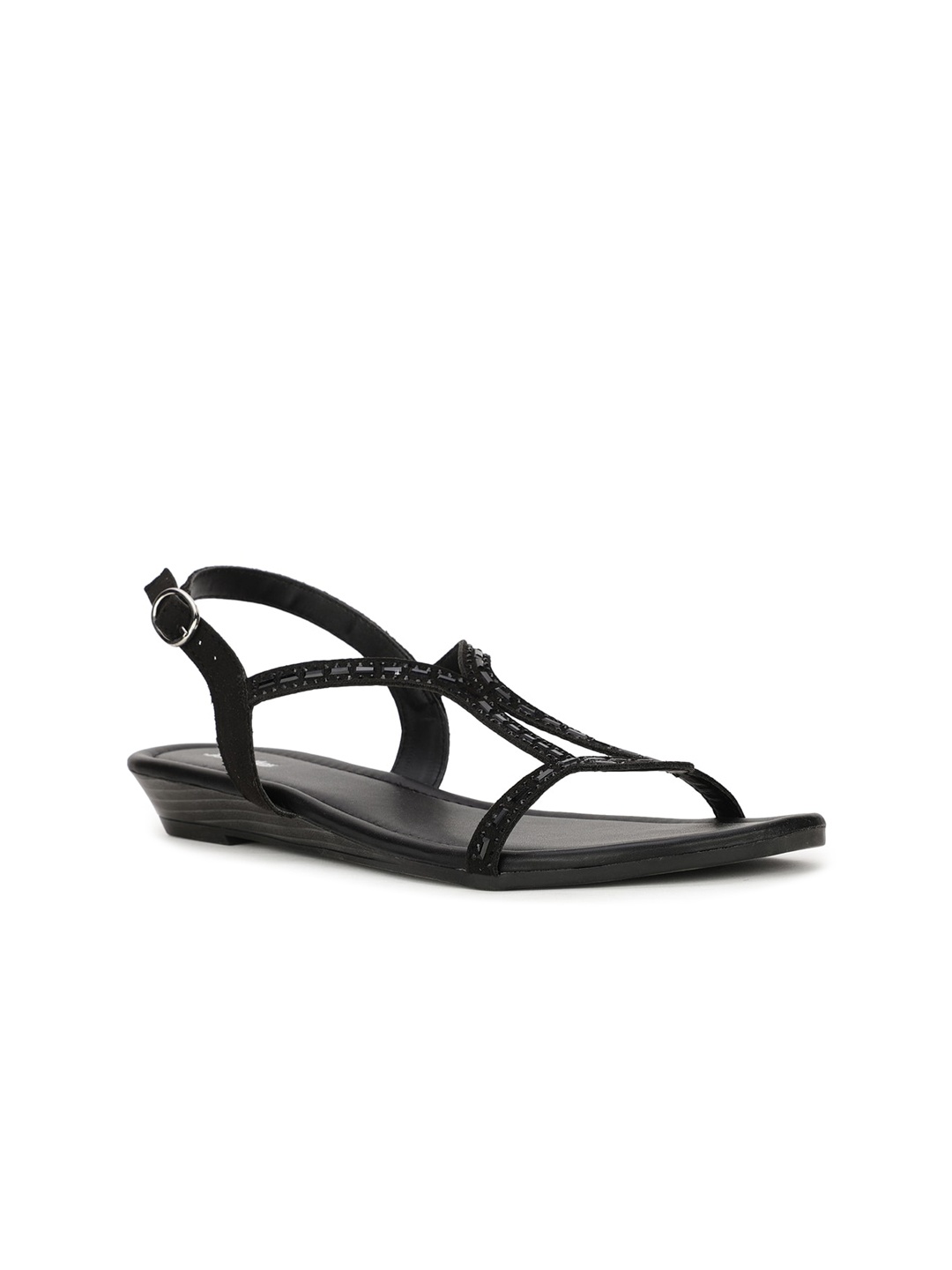 

Bata Women Black T-Strap Flats