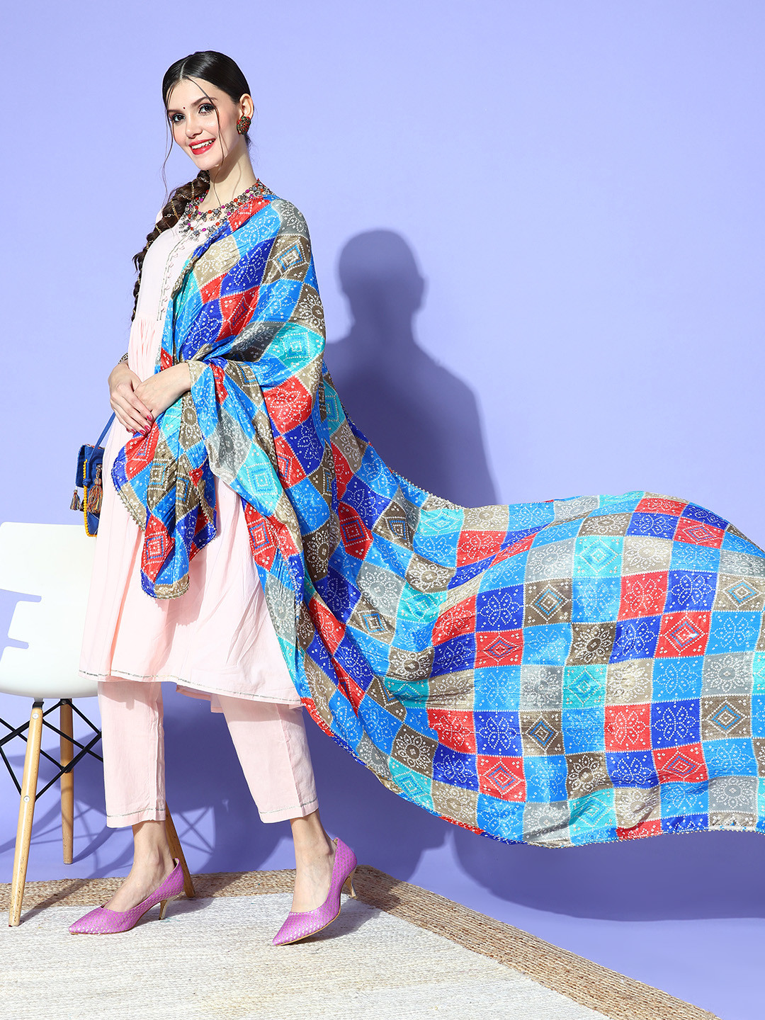 

Rang Gali Women Stylish Blue Dupatta
