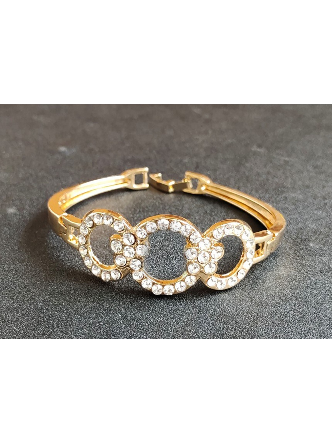 

ANNA CREATIONS Women Silver Gold-Plated Kada Bracelet