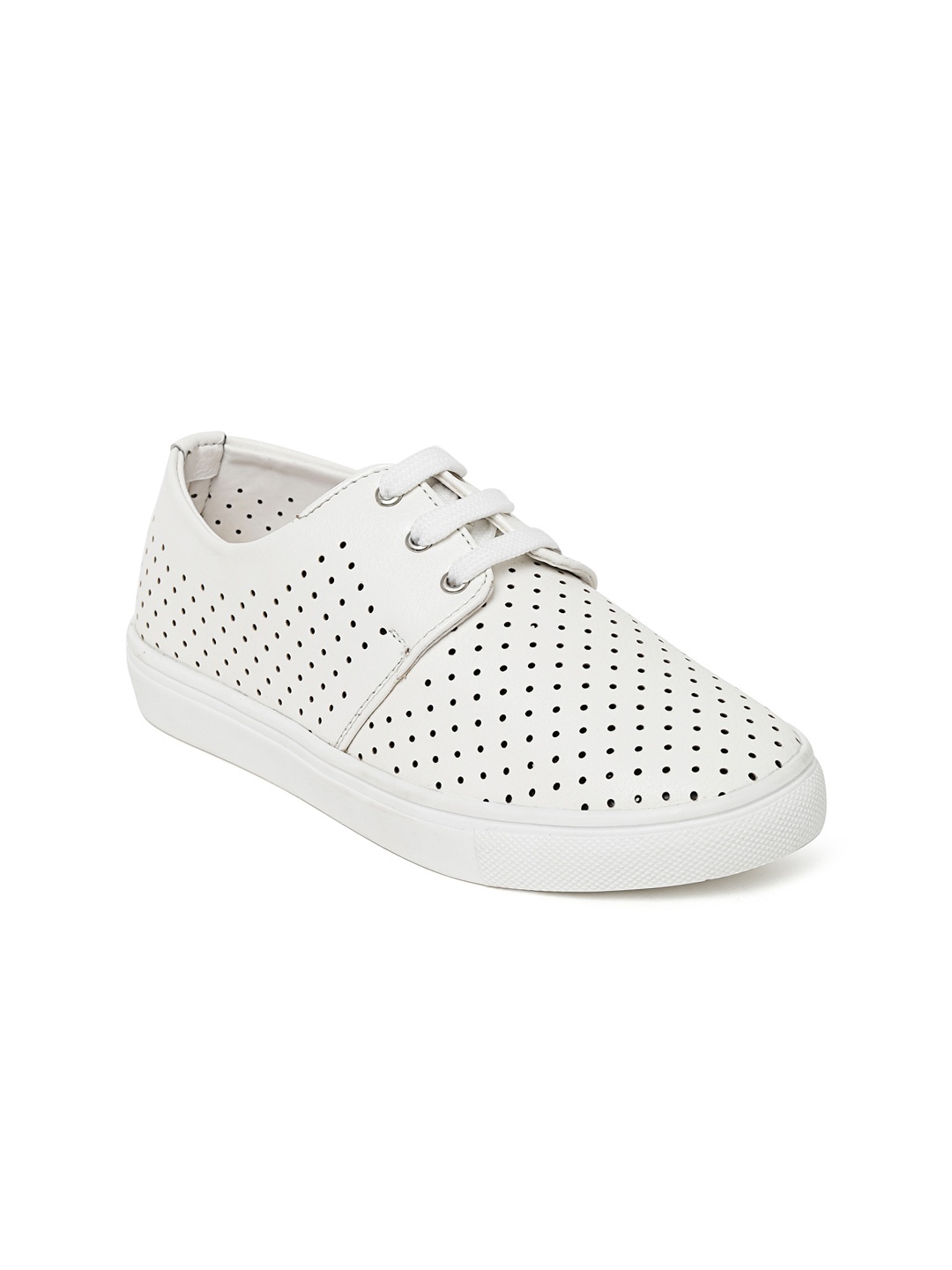 

Bruno Manetti Women Off-White Perforated Sneakers