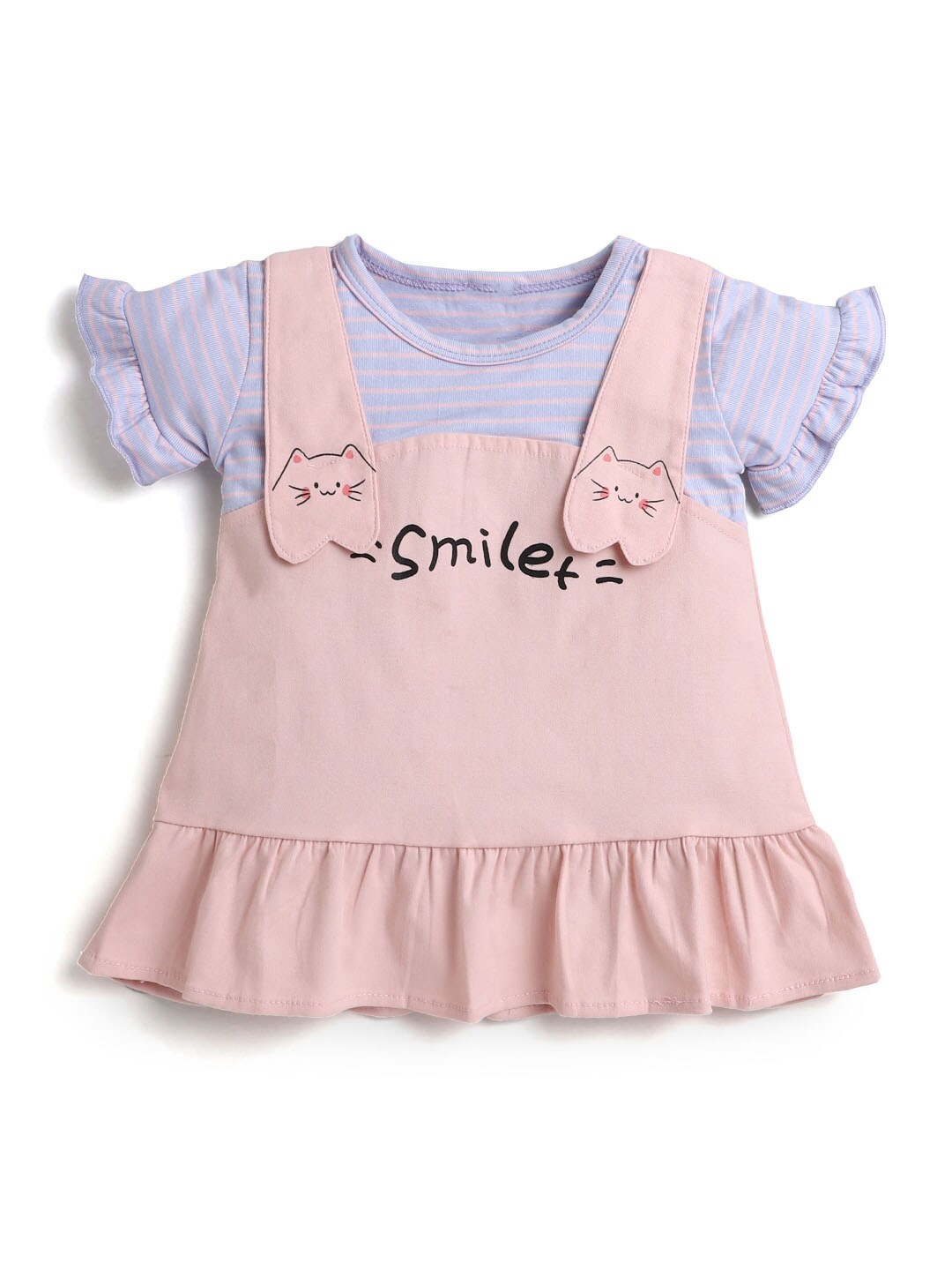 

Hopscotch Pink Striped A-Line Dress