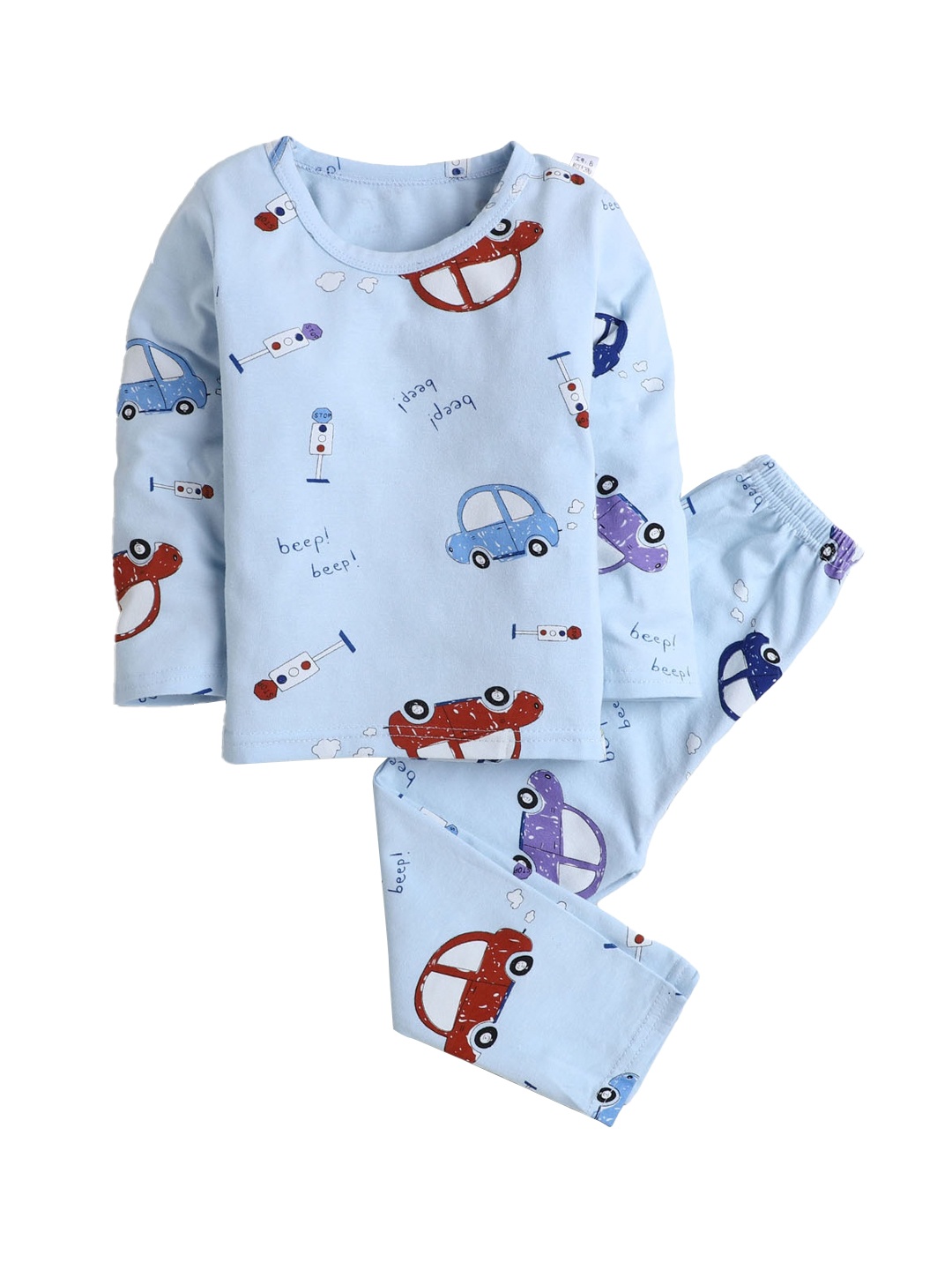

Hopscotch Boys Blue & Red Printed Night suit
