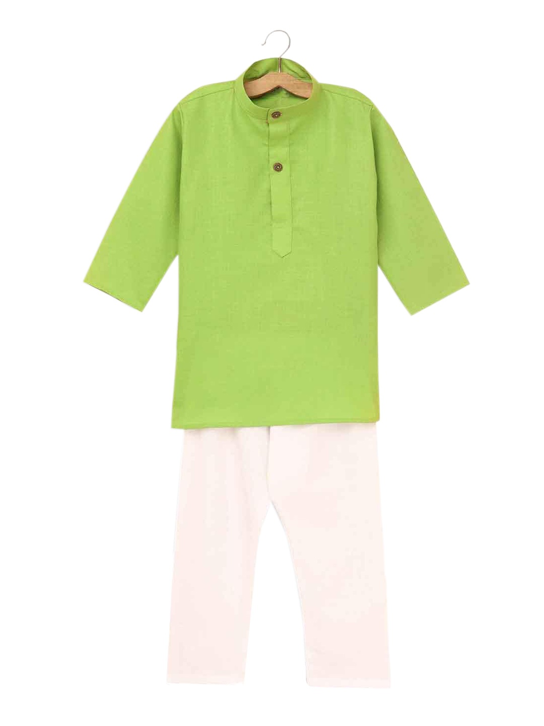 

Hopscotch Boys Green Angrakha Kurta with Pyjamas