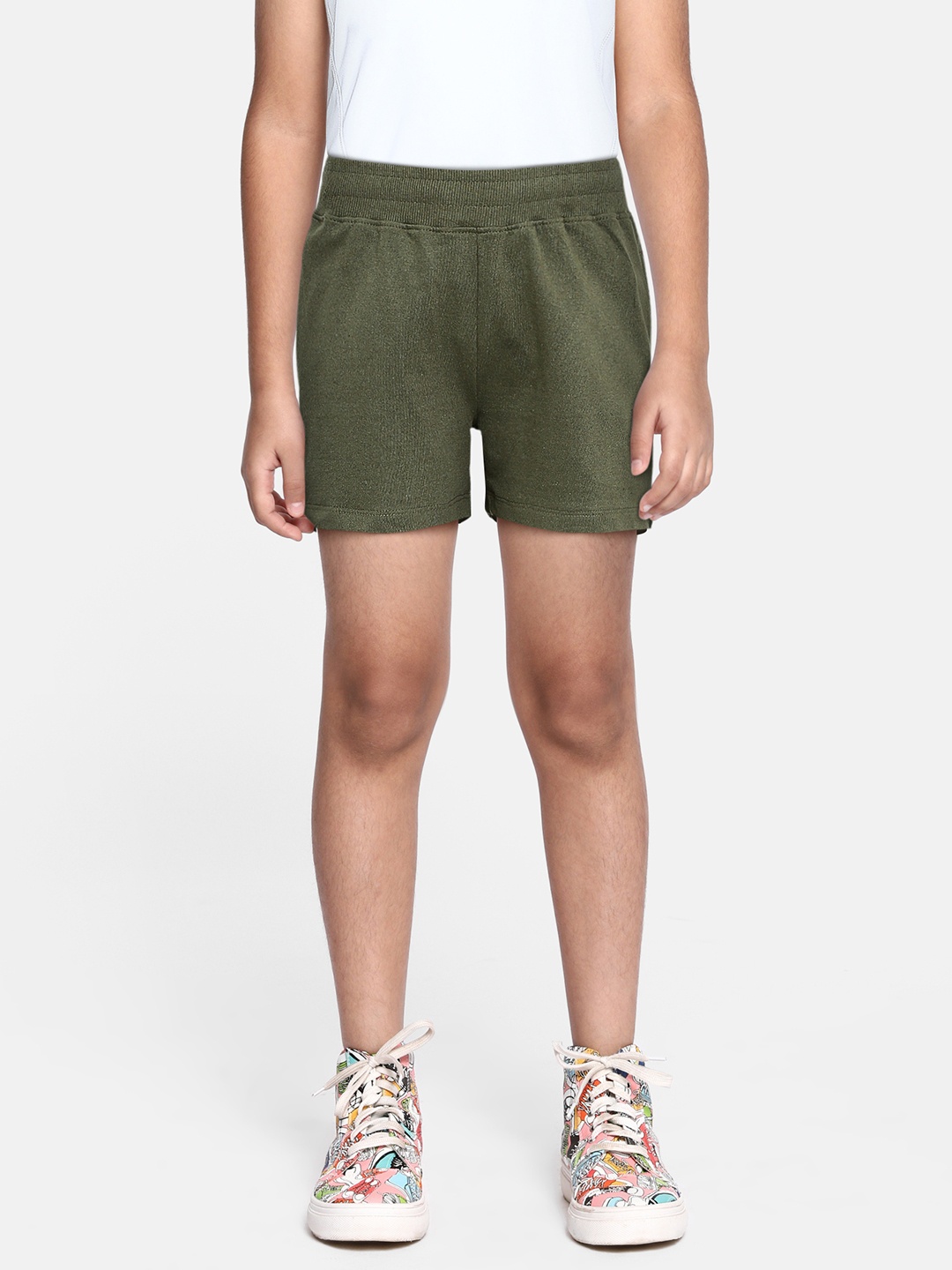 

HRX by Hrithik Roshan Boys Olive Green Solid Lifestyle Cotton Shorts