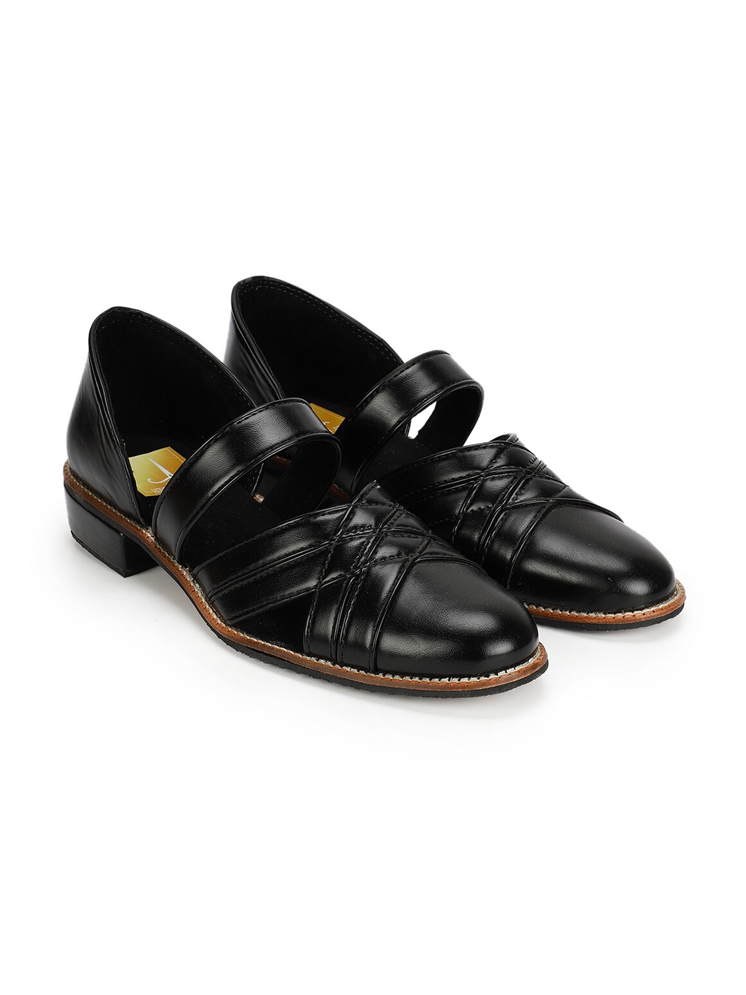 

HOUSE OF JUTTI Men Black Shoe-Style Sandals