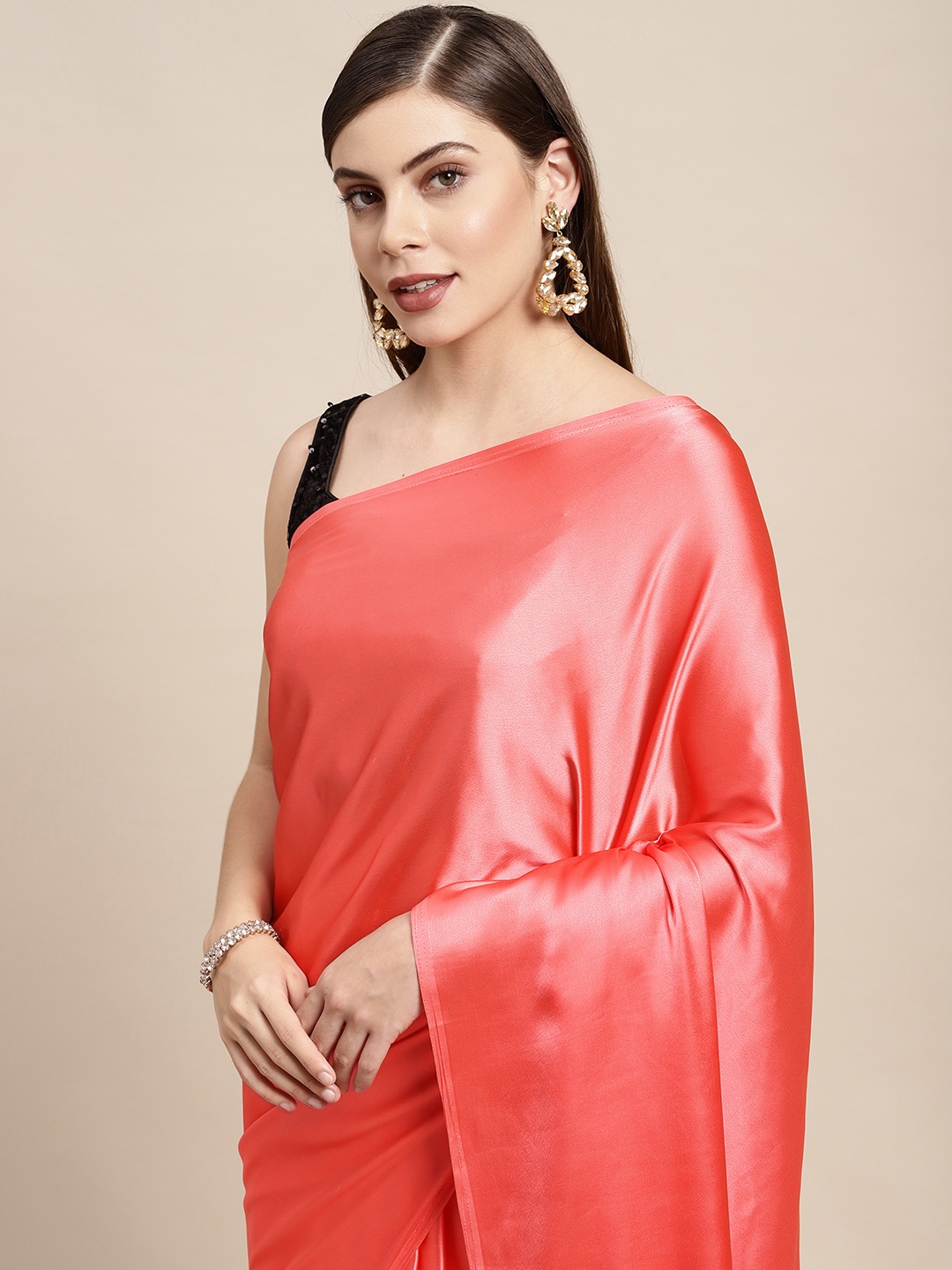 

DIVASTRI Pink Satin Saree