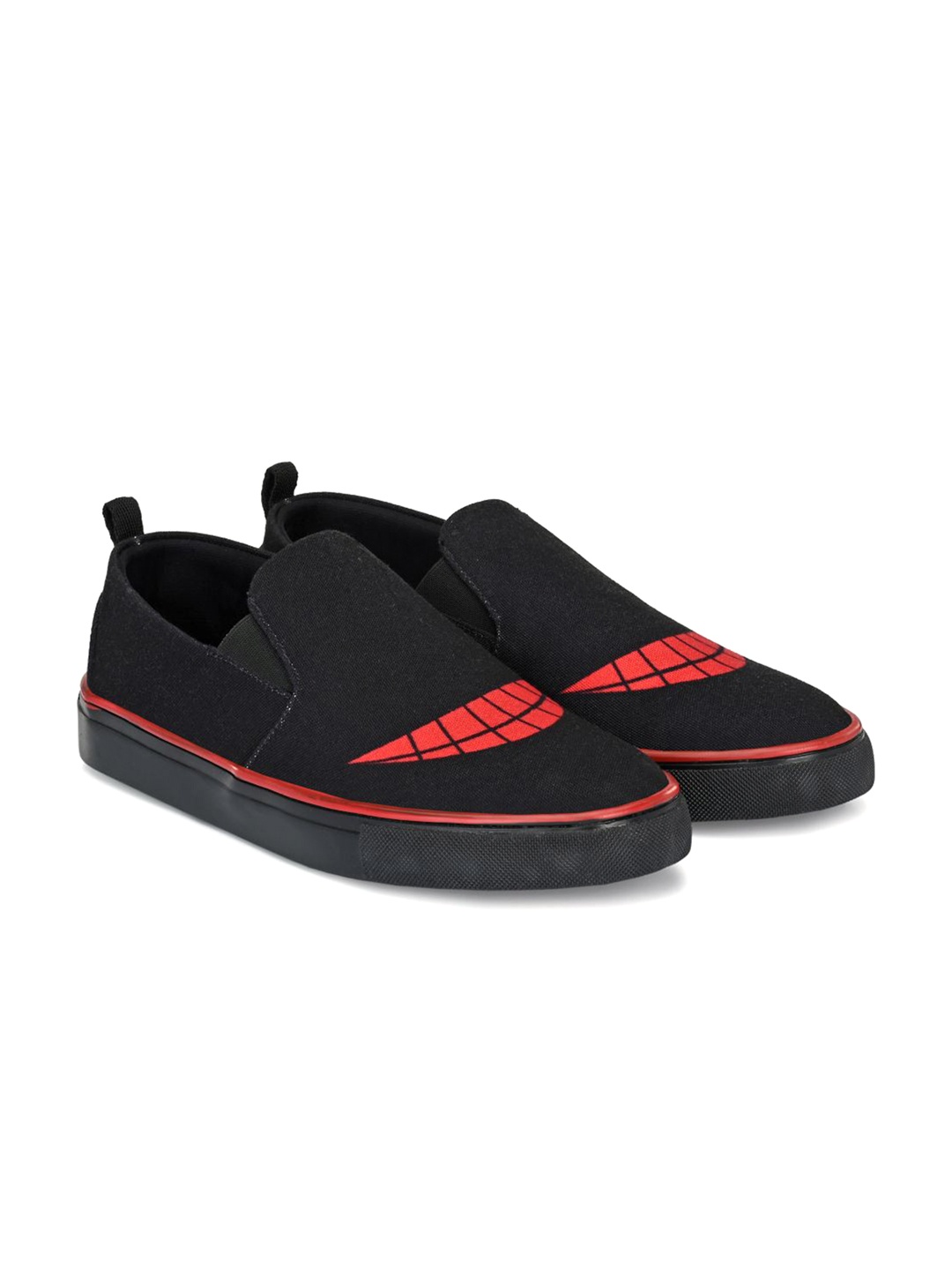 

EXTRIMOS Men Black Woven Design Slip-On Sneakers