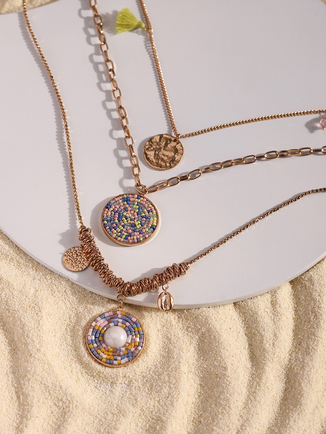 

DEEBACO Rose Gold-Plated Layered Necklace