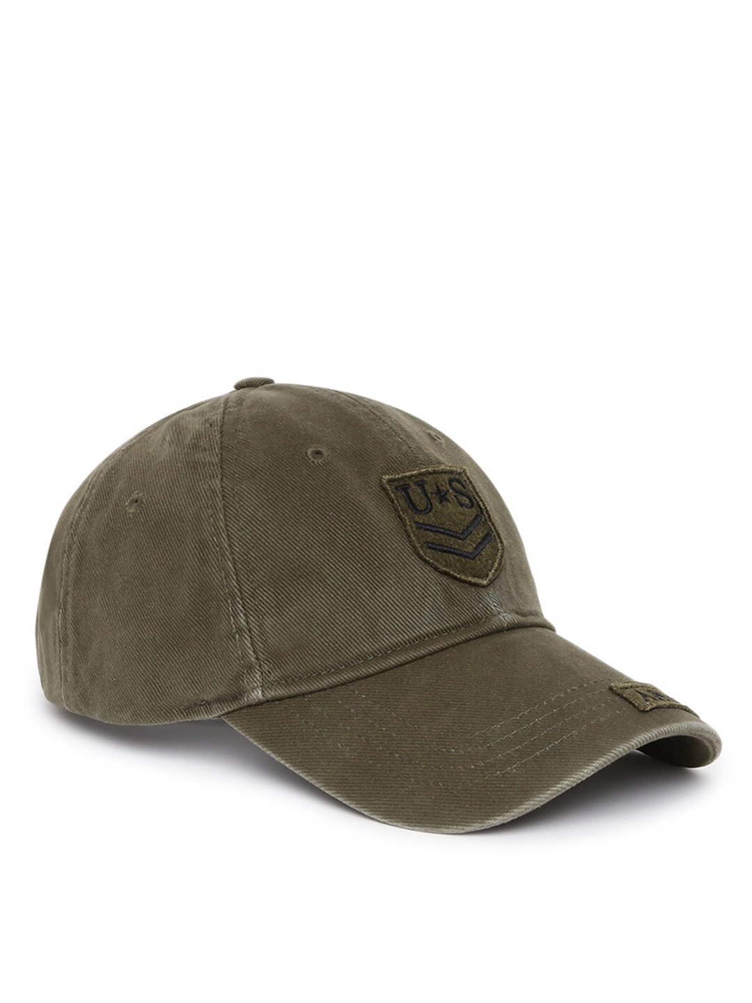 

MR BUTTON Unisex Olive Green Embroidered Baseball Cap